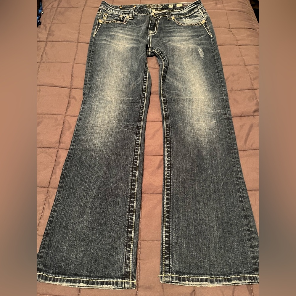 GUC Miss Me Boot Cut Jeans 34X33” 9 1/2” Rise